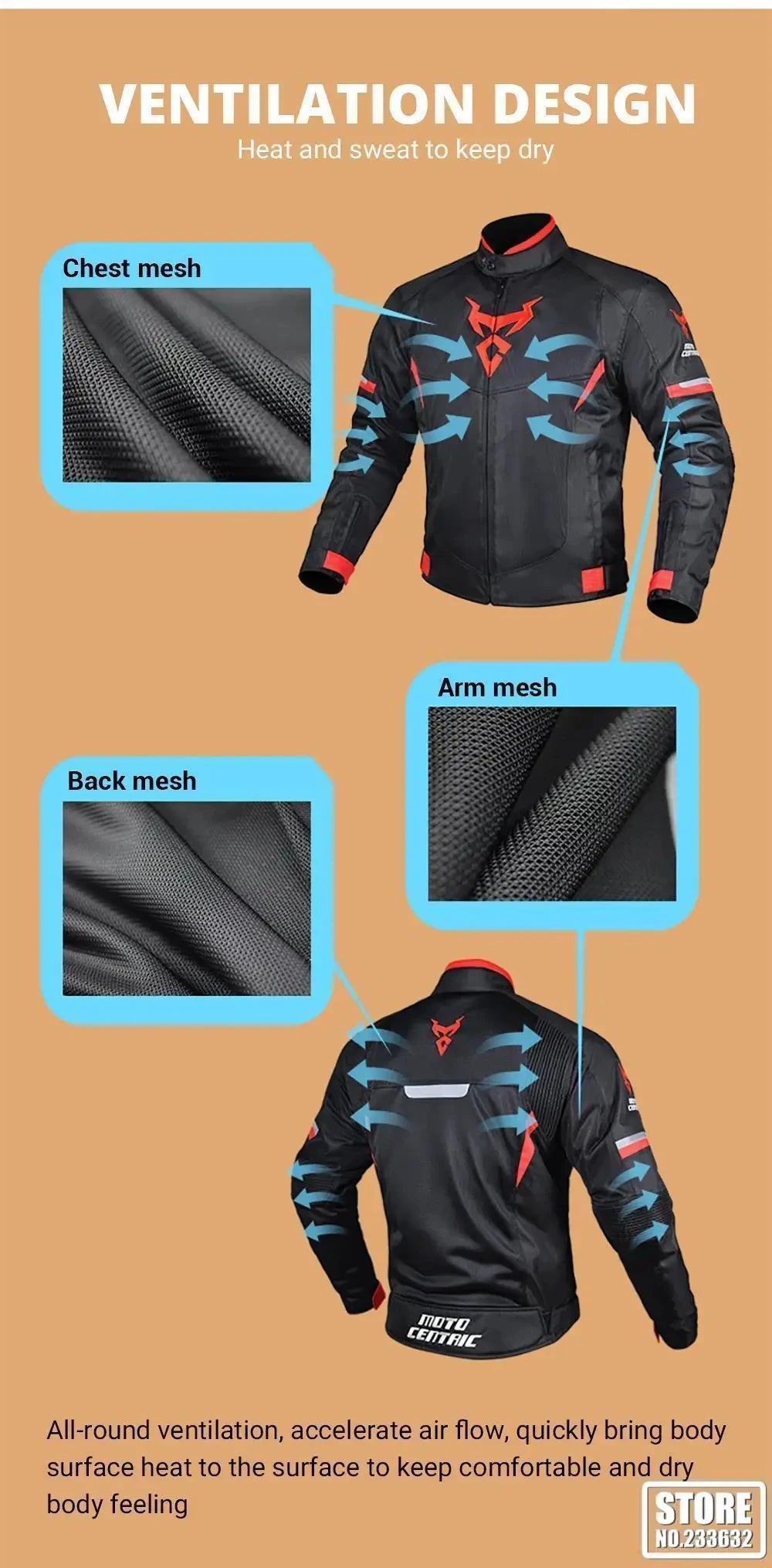 Motorcycle Jacket Protective Clothing Road Commuter Sports Off-Road Riding Clothing Reflective Breathable Durable Anti-Falling