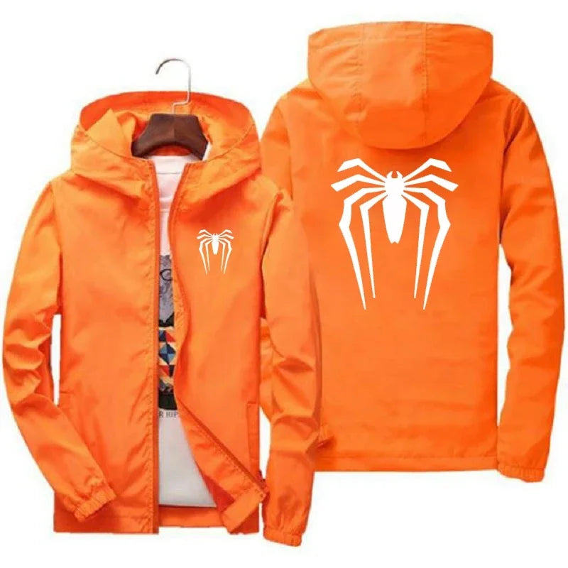 Men's Slim-fit Hooded Jacket Is Available in Various Sizes and Is Perfect for Casual Daily Wear with Its Printed Design Spring