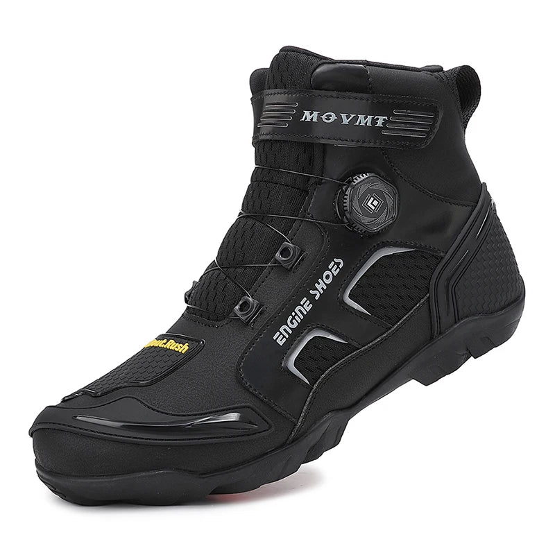 Men Motorcycle Boots Breathable Anti Slip Wear Resistant Ankle Support Motorbike Racing Riding Shoes for Outdoor Street Riding