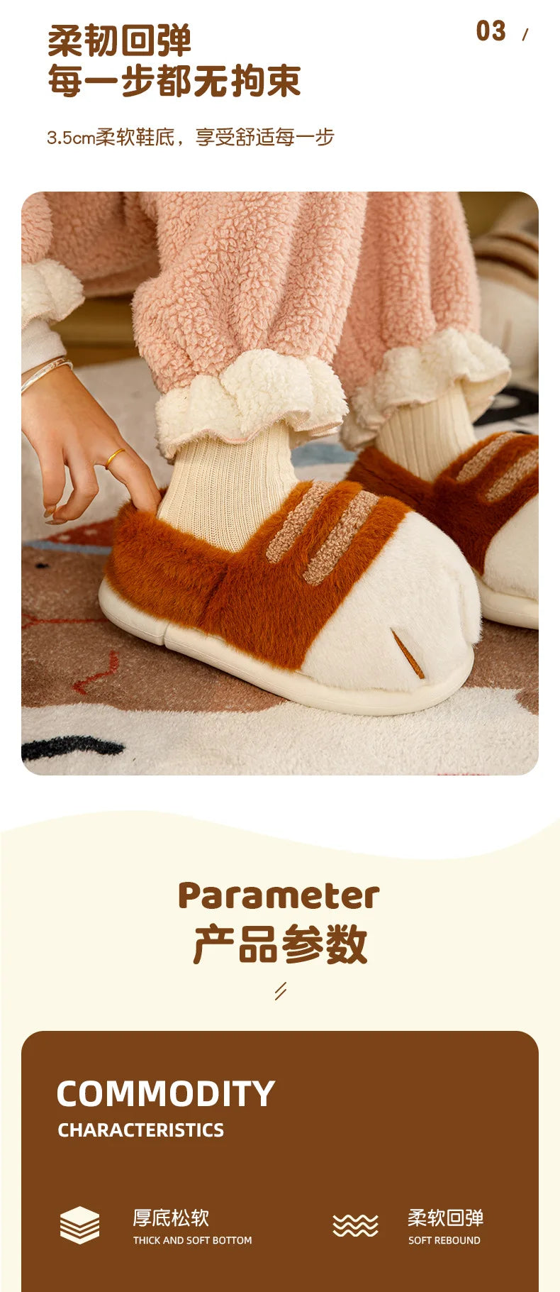 Newest cat paw feet slippers woman fluffy closed heel home shoes for women winter warm slip on animal claw slipper furry loafer