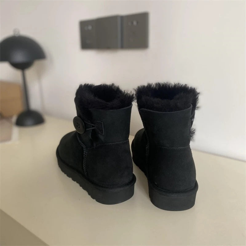2026 New Design Winter Boots Women Super Mini Real Sheepskin Wool Comfort Warm Natural Fur Shoe Man Classic Snow Boot Size 35-44