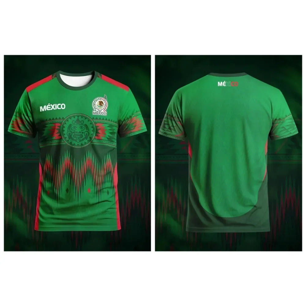 Mexico 3D Printed Football Jersey T-shirts 2025 Summer Men's Women's Same Quick-drying Tees Outdoor Sports Tops Training Clothes