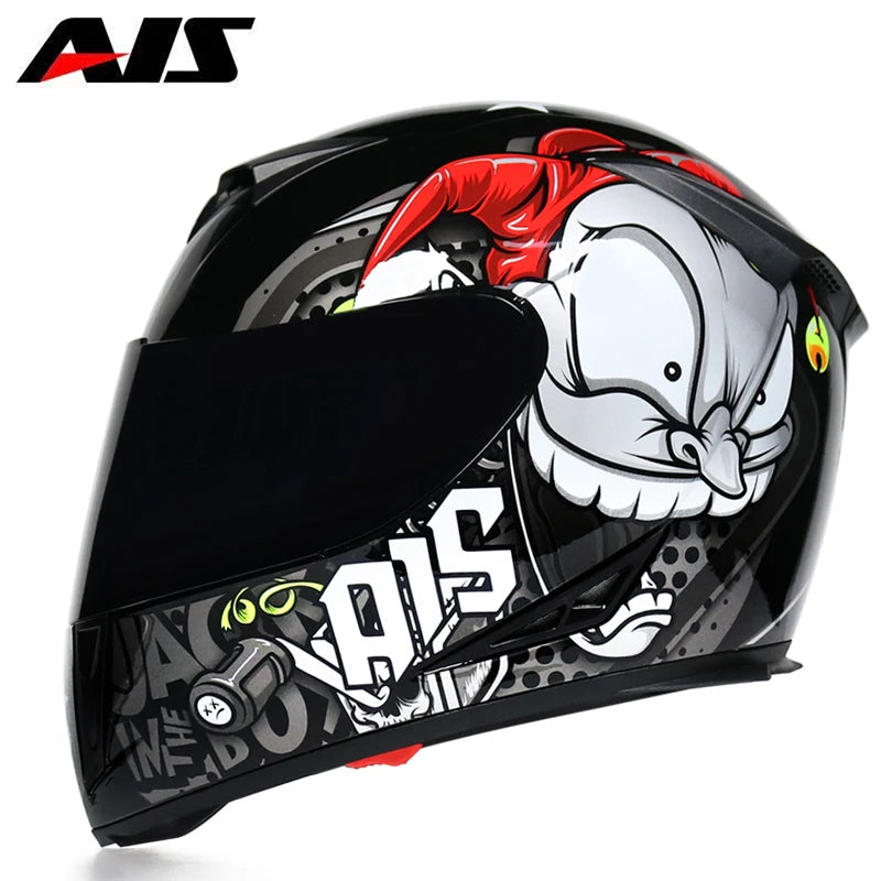 AIS helmet men and women electric motorcycle hard hat full helmet four-season summer knight head