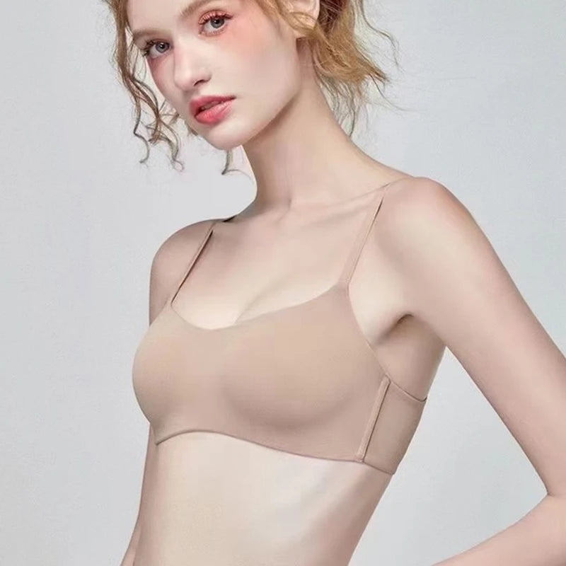 Thin One-piece Seamless Underwear Women's Small Breasts Gathered On The Collection Side Breasts No Steel Ring Breathable Bra