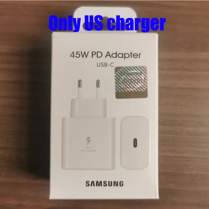 Original Samsung 45W Charger Fast Charging Type C PD Cargador Galaxy S26 S25 Ultra 24 Plus S23 S22 A56 Tab S11 For iPhone Google