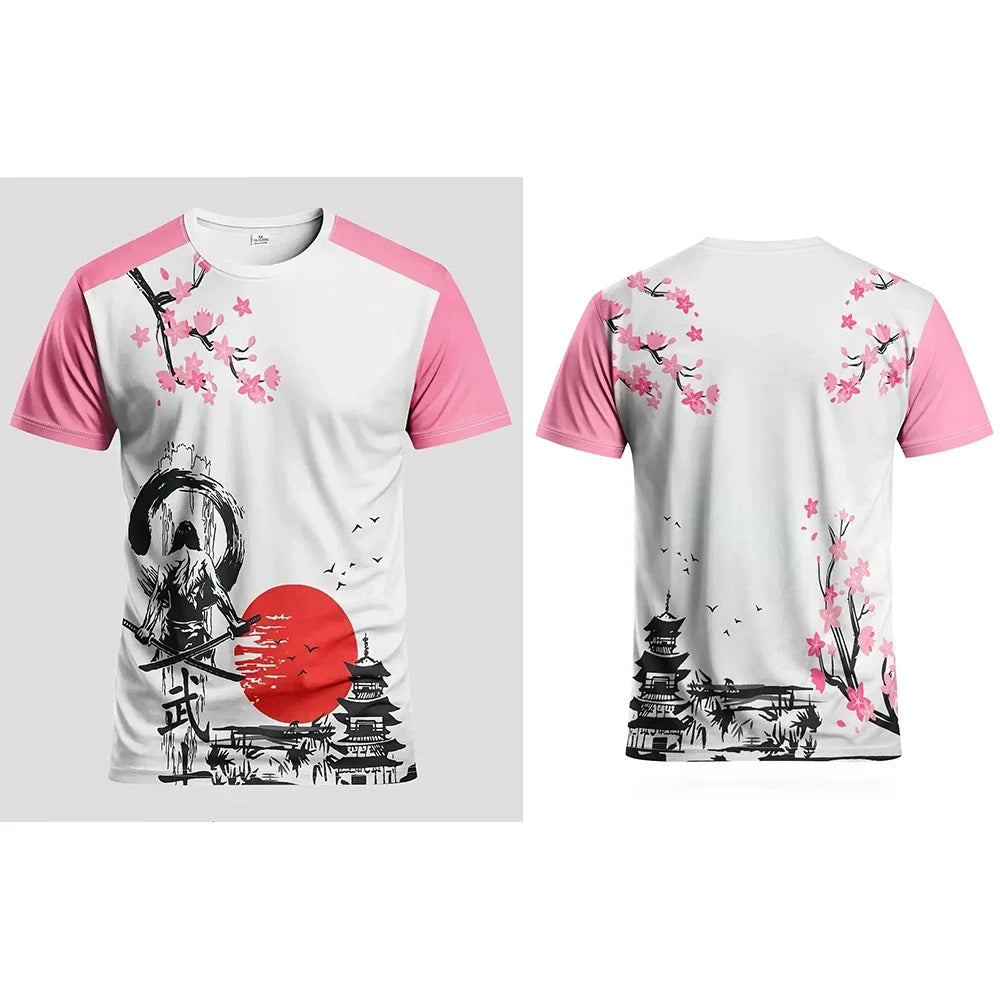 Men's Japanese Samurai Style Football Jersey Crew Neck Comfort Sports Top for Football Basketball Volleyball Training Gift Tops