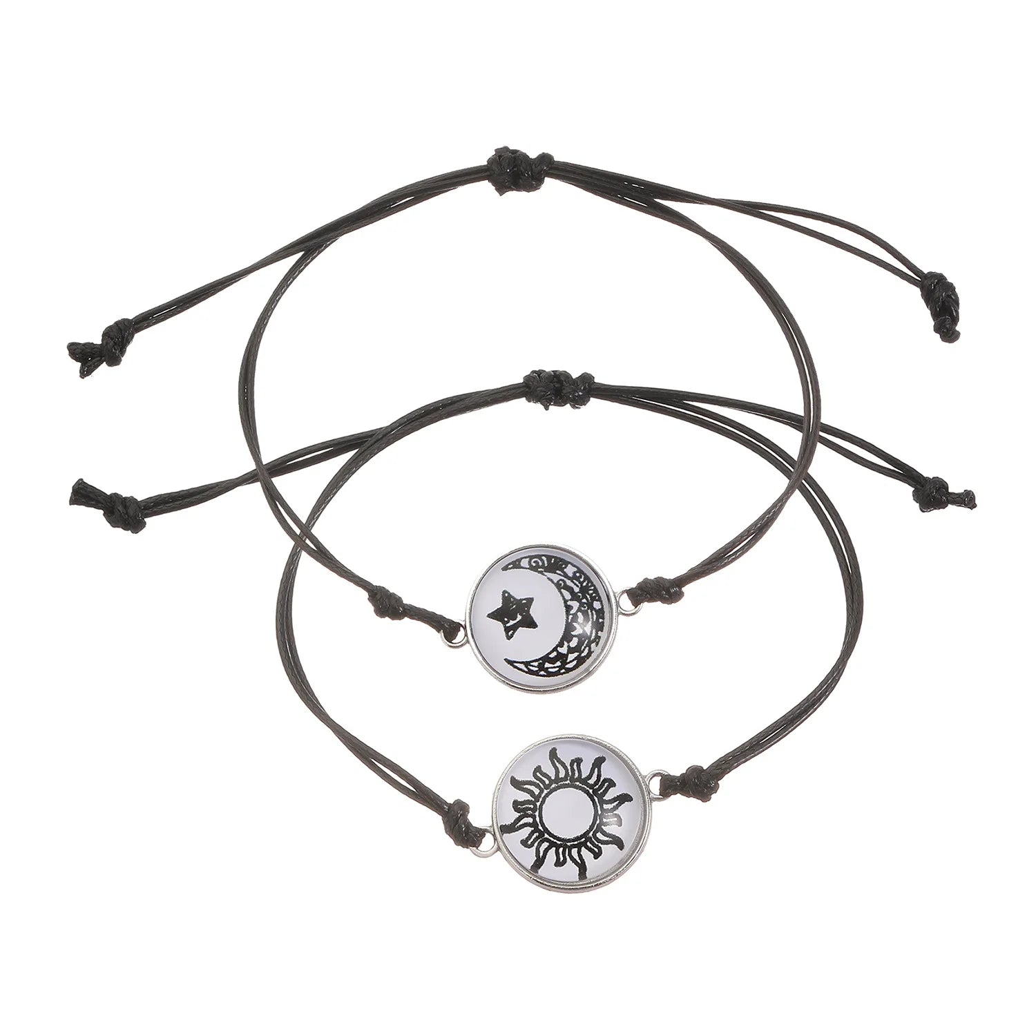 Romantic Luminous Sun Moon Couple Bracelets for Women Men Handmade Braided Rope Matching Bracelet Charms Lover  Jewelry Gifts