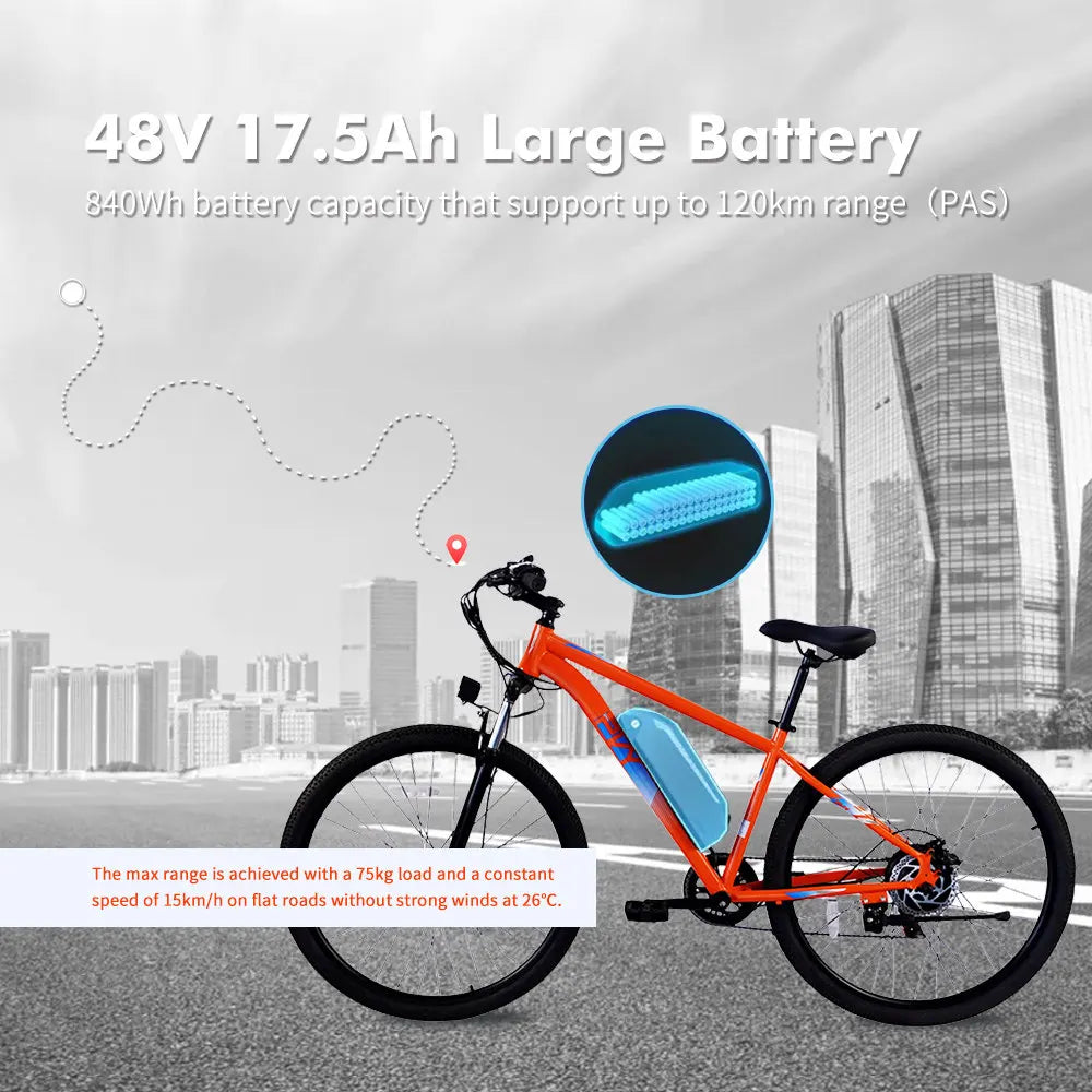 PVY M29 Electric Bike 500W Family E-Bike 29 Inch Electric Moped for Adult E Bike 32 Km/h 48V17.5Ah Folding Electric Bicycle