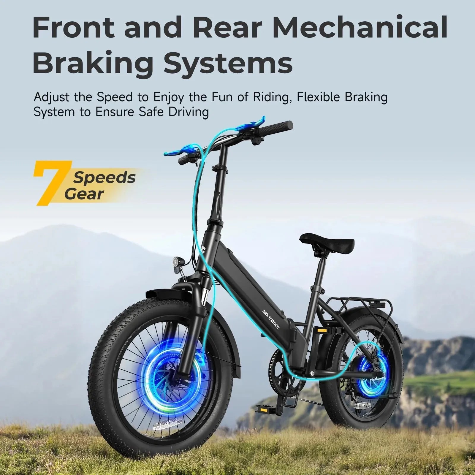 EU Stock F00B 20" Foldable Fat Tire Electric Bike: 36V 630W Rear Hub Motor Ebike