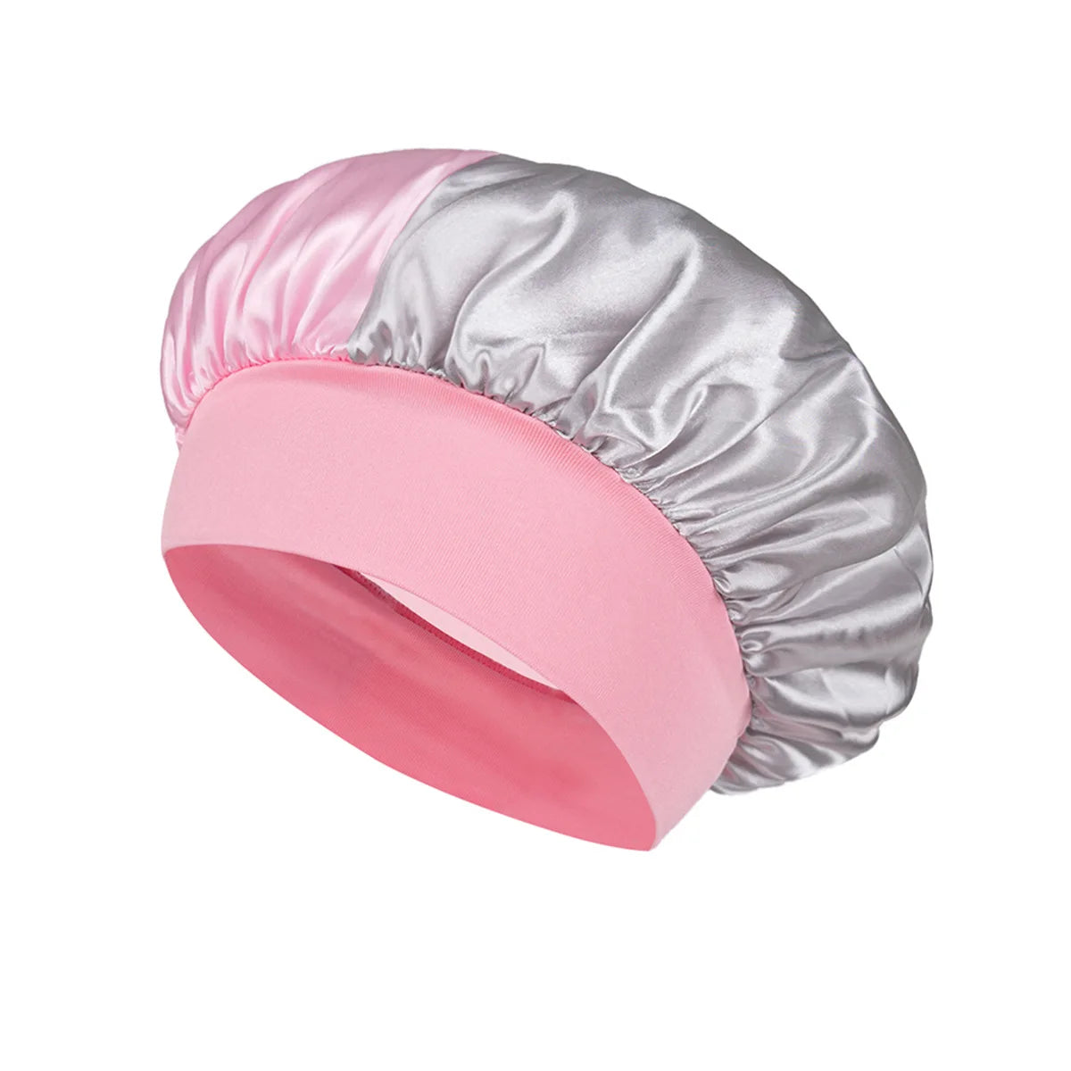 Women Wide Edge Satin Bonnet Sleeping Hat Double Colors Round Shower Caps Unisex Cap Apparel Accessories