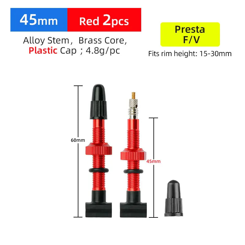 Presta Nozzles W/ Uni-body Rectangle Base for Bicycle Tubeless Rim F/V Valve Nipples MTB Road Bicycle Carbon Wheelset Tire Part