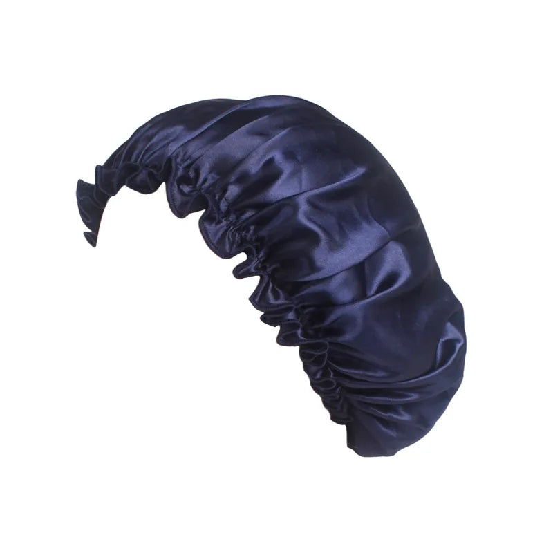 Women Solid Satin Sleeping Night Caps Elastic Band Hair Care Bonnets Used To Hair Care