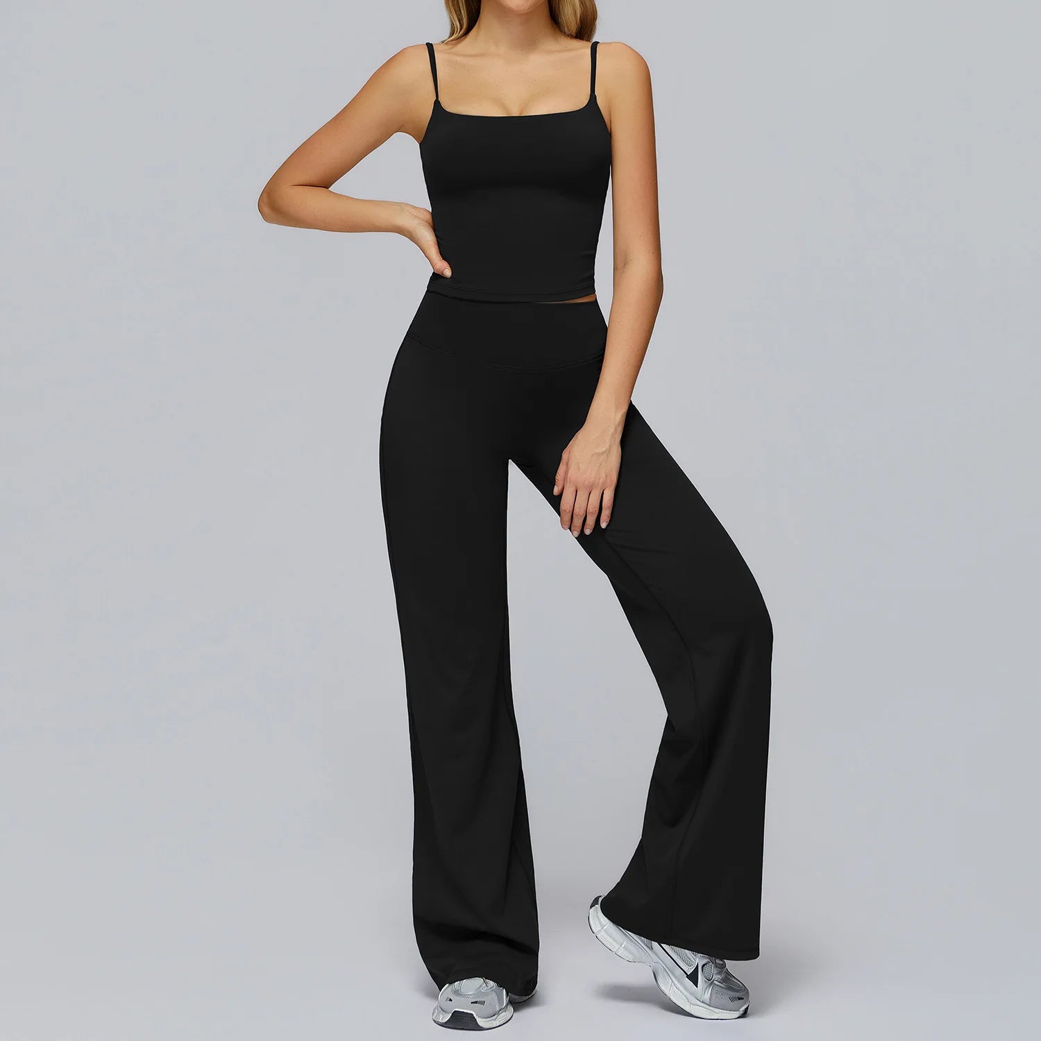 Yoga Set 2 Pieces Sports Outfits Female Clothing Fitness Vest Sportswear Women Tracksuit High Waist Leggings Sport Bra Yoga Suit
