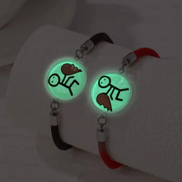 Romantic Luminous Sun Moon Couple Bracelets for Women Men Handmade Braided Rope Matching Bracelet Charms Lover  Jewelry Gifts