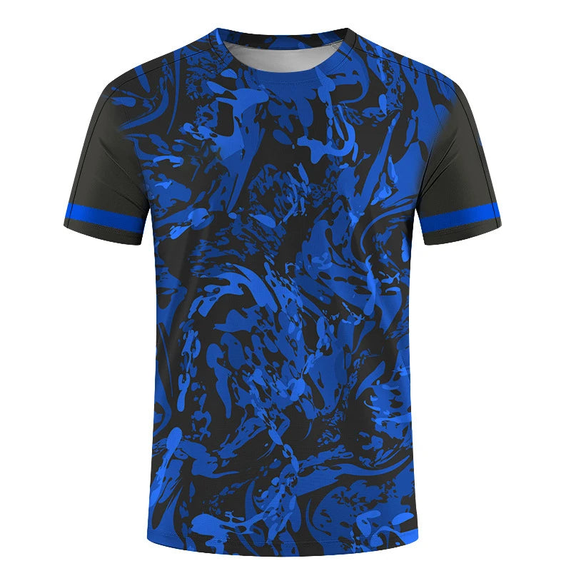 Simple Geometric Patterns Fitness T Shirts For Men Summer Casual Short Sleeve 3D Printed T-shirts Loose Quick Dry Gym Tees Tops