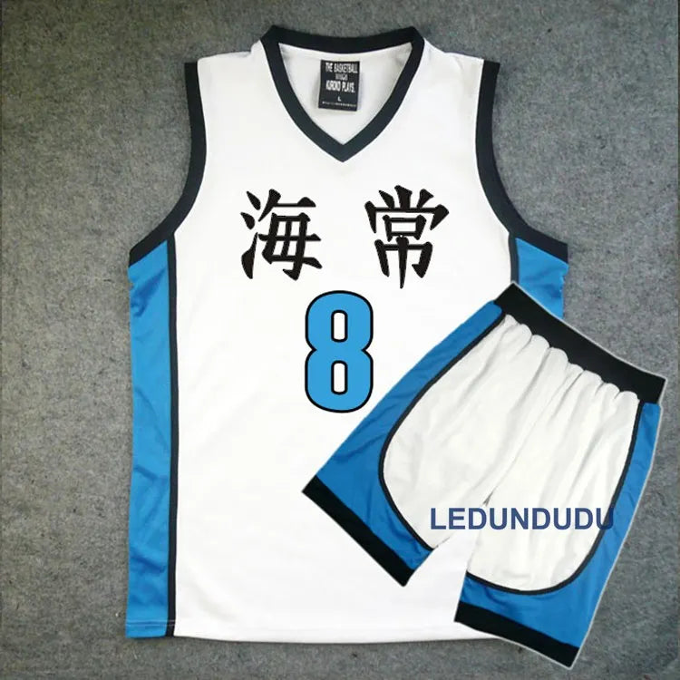 Japan Anime Basuke Cosplay Kaijo School Uniforms Kise Ryota Men Basketball Jersey Sportswear T-shirt Shorts Set