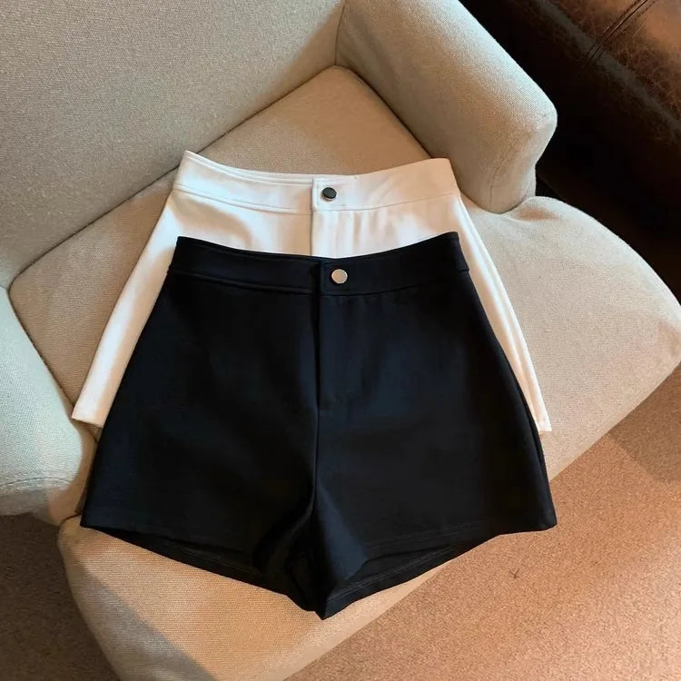 2026 Women's Summer Black Shorts, Thin Breathable High Waist Slim-fit A-line Stretchy Hot Pants for Y2K