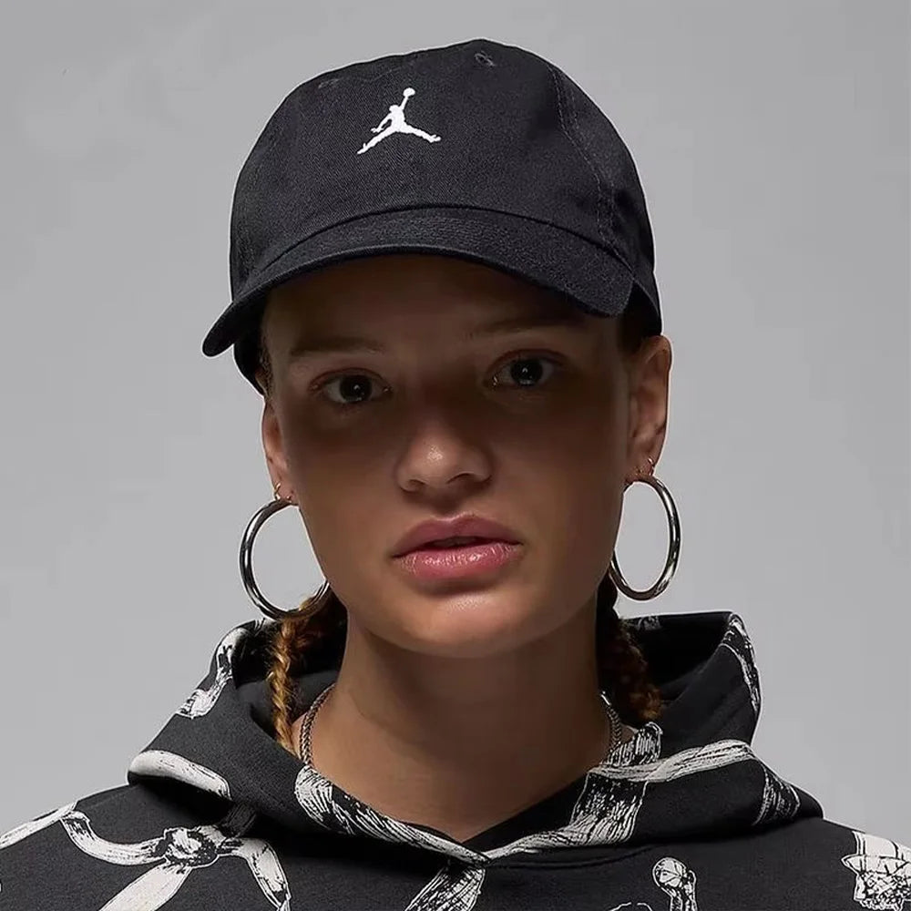 Jordan Brand Logo Design Cotton Baseball Cap Unisex Couple Style Black Hq1963-010
