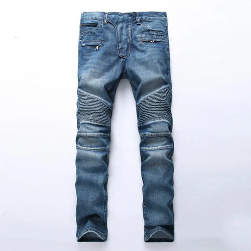 2021 New Fashion Mens Moto Biker Straight Jeans Spring Autumn Punk Streetwear Trouers Casual Denim Designer Pants Size 28-42