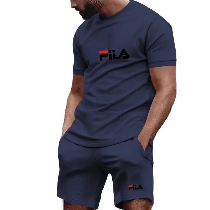 2026 Summer Men's Casual Loose Comfortable Mesh Breathable Quick-Dry Short-Sleeved Sports T-Shirt Shorts Set