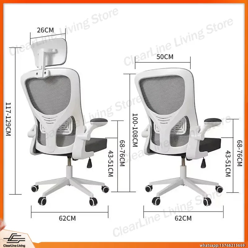 Ergonomic Office Chair with Lumbar Support Swivel Computer Chair for Home Office Study Gaming Desk Chair Adjustable Height