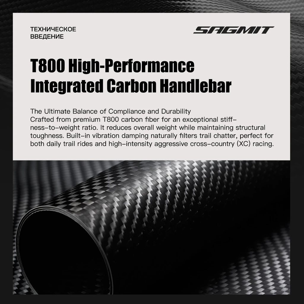 SAGMIT T800 Carbon MTB Bicycle Handle Ultralight 740MM Length 31.8mm Mountain Bike Handlebar Bike Accessories