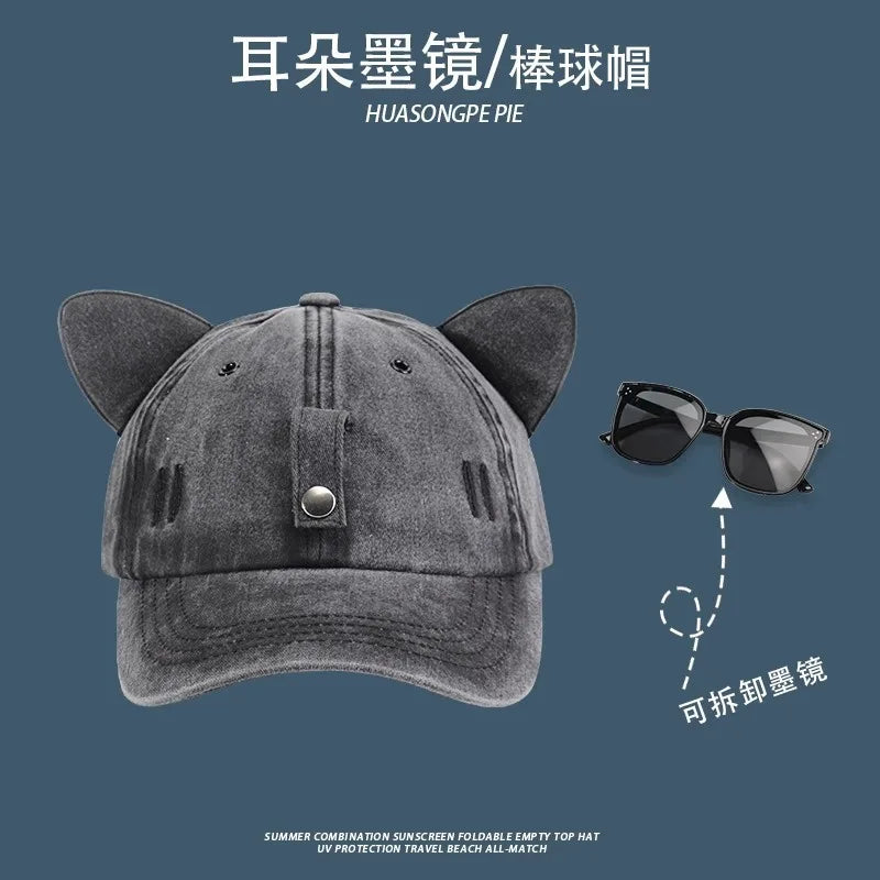 Aviator Hat Korean Adult/Child Version Personality Glasses Cap Sunglasses Sunshade Spring Summer Versatile Tide Baseball Cap
