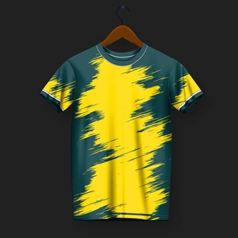 3D Printed Training Suit T-Shirt For Men Fashion Sports Pattern Tees Summer Oversized Round Neck Tops Short Sleeves T Shirts