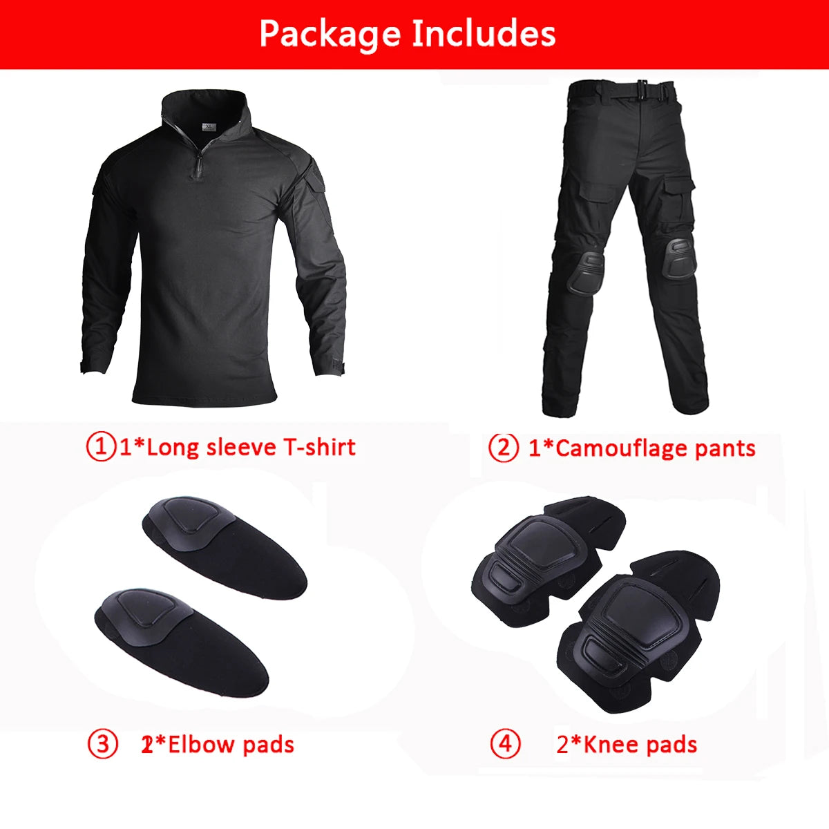 Tactical Suits Camo Uniform Clothes Outdoor Men Clothes Wear resistant Airsoft Hunting Suit Combat Shirt + Cargo Pants+4 Pads
