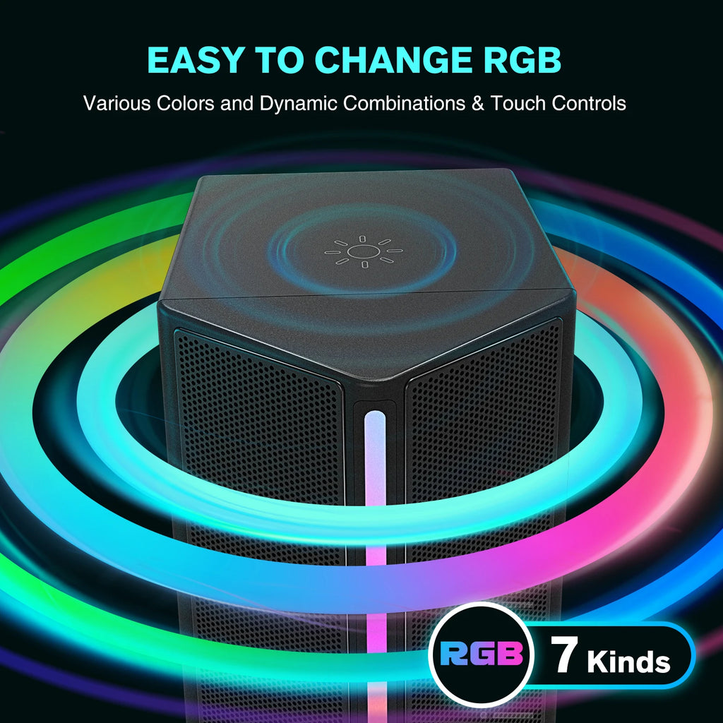 FIFINE Gaming Sound Box with Stereo Surround Sound, USB RGB Speaker with Vol Control for PC,Lattop,PS4/5,TV-Ampligame A20