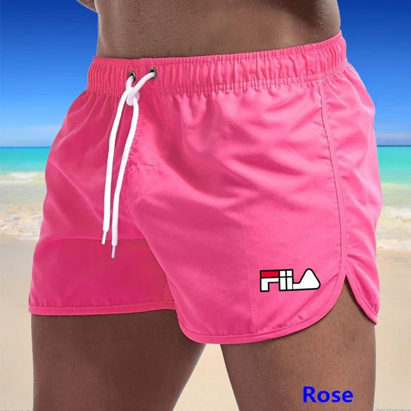 2026 Men's Multi-color Printed Quick-Dry Breathable Beach Shorts, High-Quality Three-Panel Elastic Design Leisure Sports Shorts