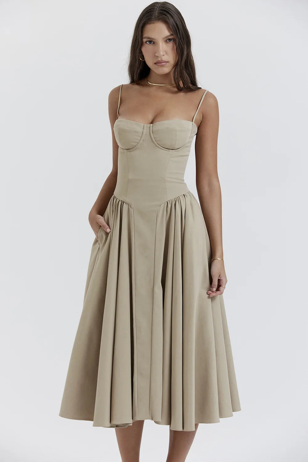 Summer Sexy Tube Top Waisted Camisole Dress Women Elegant Sleeveless Backless Pleated Female Party Evening Dresses