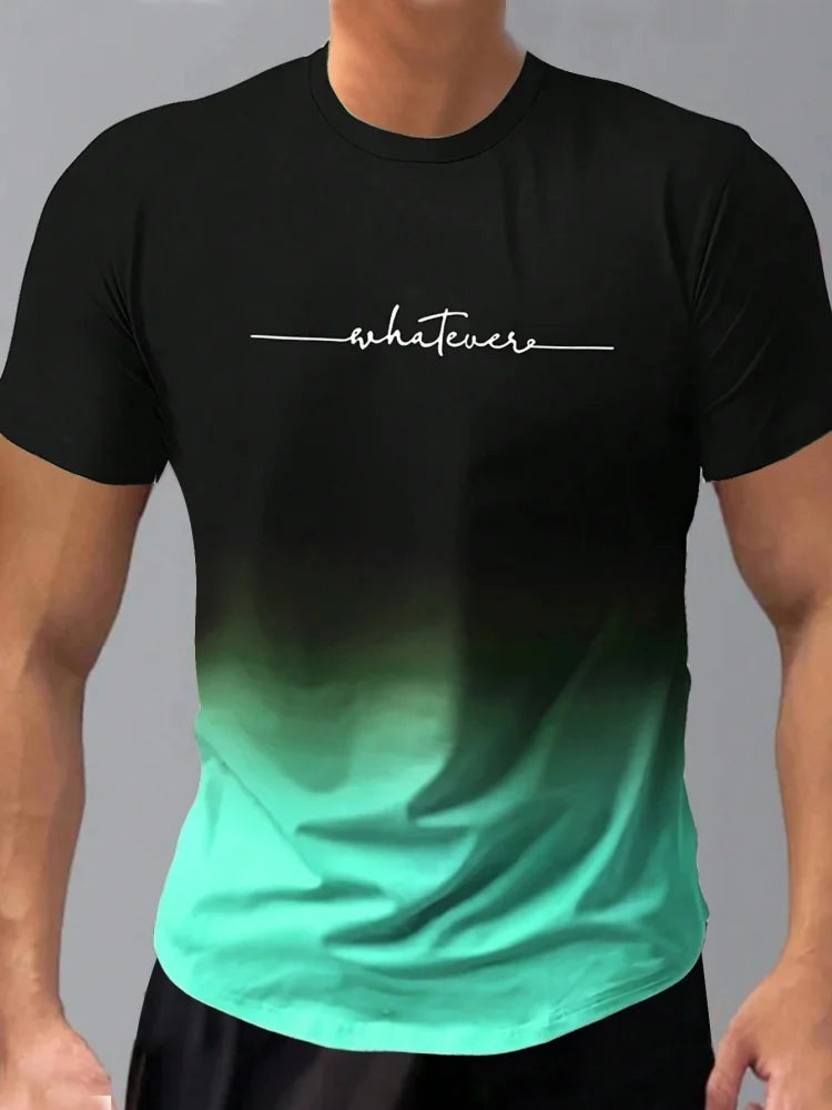 Men's Short Sleeve Summer Outdoor Breathable Round Neck T-shirt Short Sleeve Classic Stripe Pattern Large Size Loose Men's short