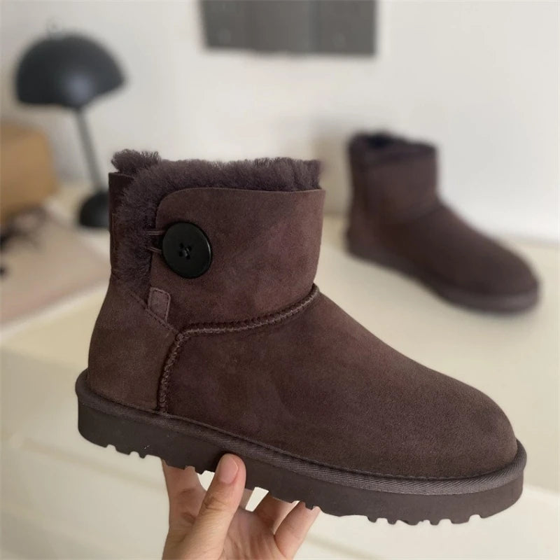 2026 New Design Winter Boots Women Super Mini Real Sheepskin Wool Comfort Warm Natural Fur Shoe Man Classic Snow Boot Size 35-44