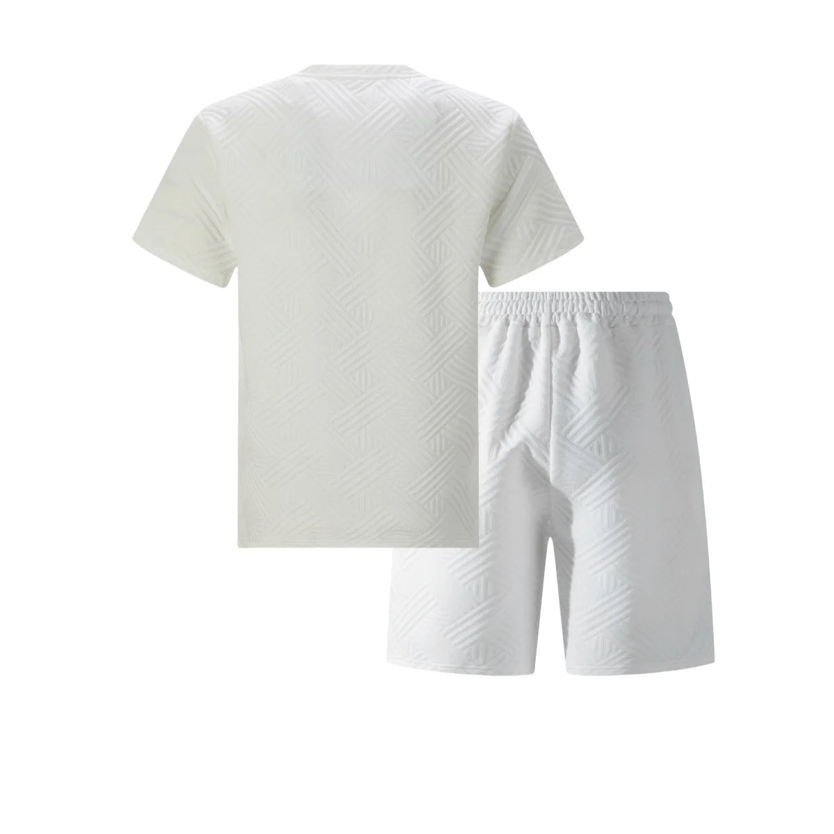 New men's summer jacquard short-sleeved shirt and short pants casual breathable T-shirt and short pants sports outfit streetwear