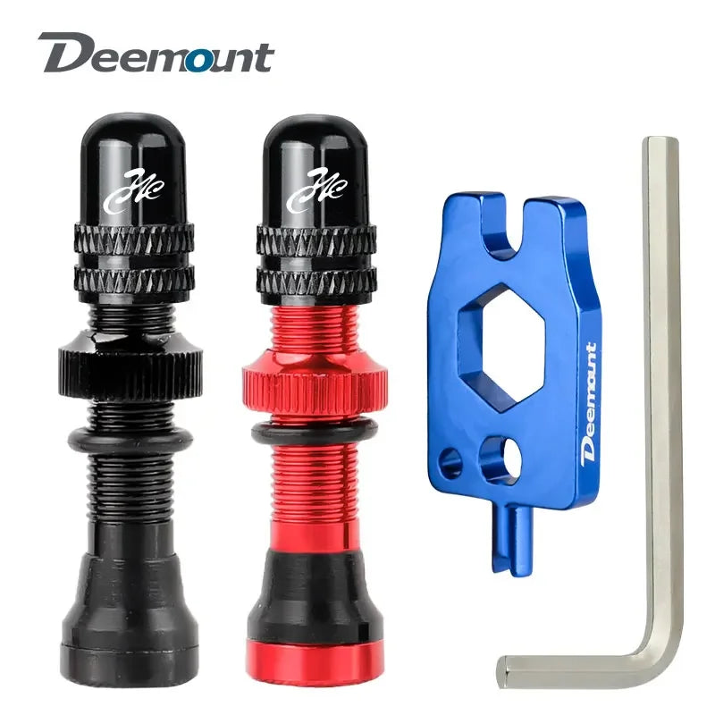 Deemount 2PCS Schrader A/V Valves 40/60mm CNC Machined Anodized for MTB Road Bike Tubeless Rims