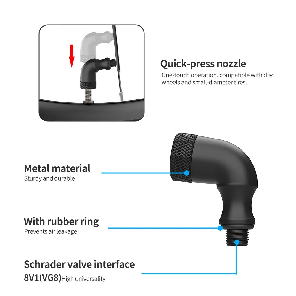 Bicycle Valve Adapter Pump Head with Presta Schrader Dunlop Clik Valves for Bike Valve Converter Pump Needles Air Pump Adapter