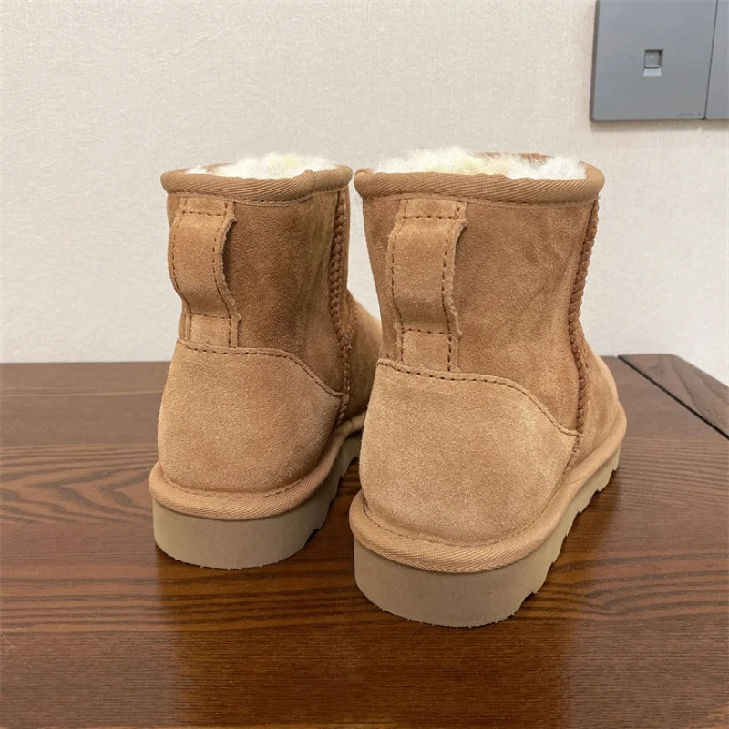 2026 New Design Winter Boots Women Super Mini Real Sheepskin Wool Comfort Warm Natural Fur Shoe Man Classic Snow Boot Size 35-44