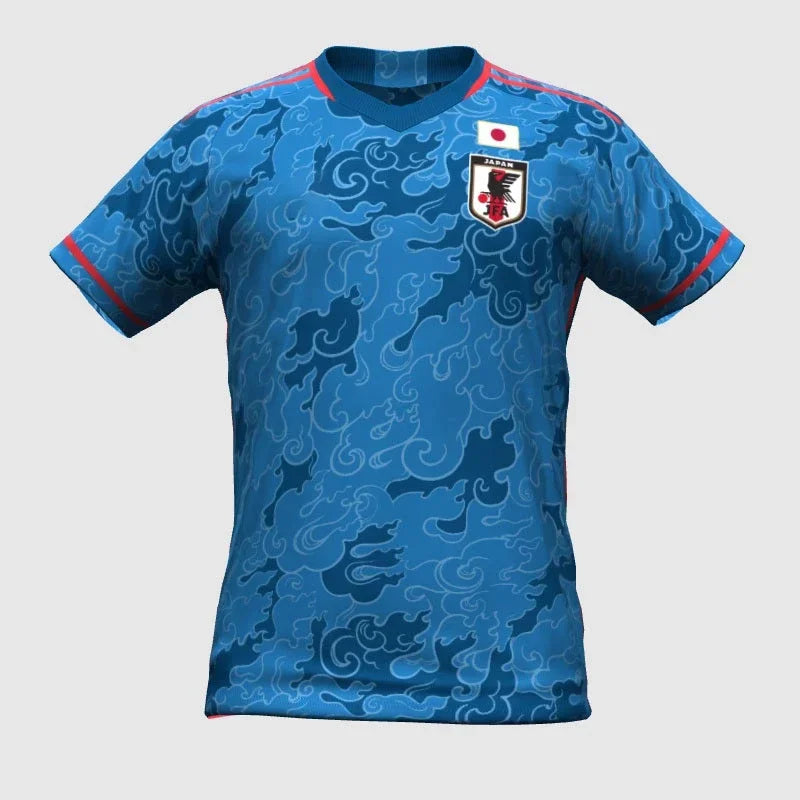 3D printed special edition concept men's sports quick-drying and breathable football T-shirt for Japanese football fans.