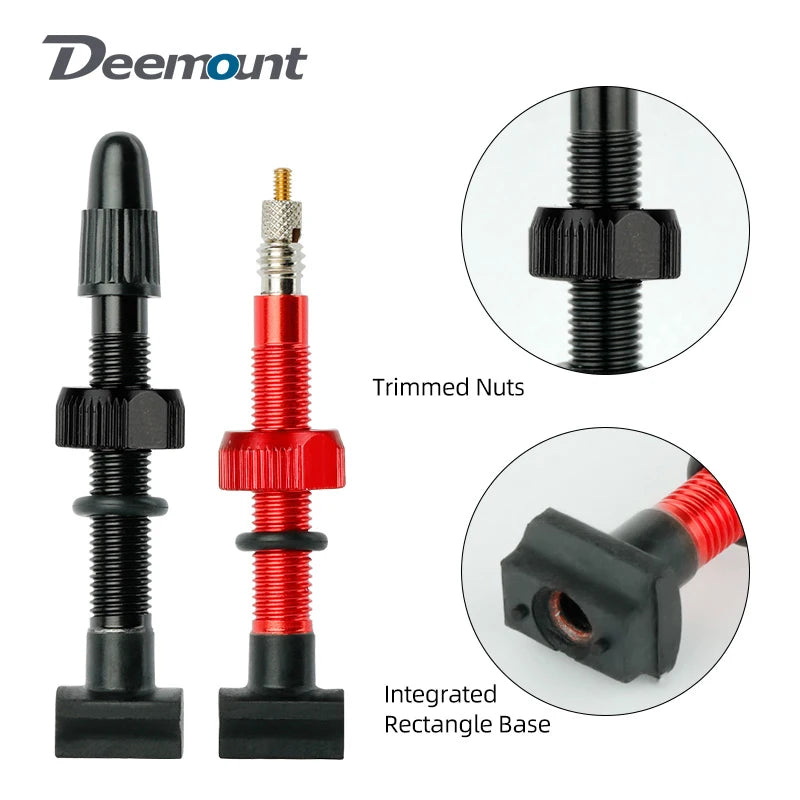 Presta Nozzles W/ Uni-body Rectangle Base for Bicycle Tubeless Rim F/V Valve Nipples MTB Road Bicycle Carbon Wheelset Tire Part