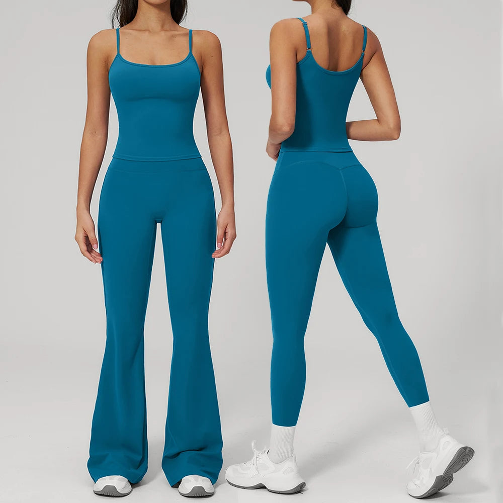 Yoga Set 2PCS Women Tracksuit Workout Outfits Sportswear Gym Clothing High Waist Leggings Fitness Bra Sports Suits Athletic Wear