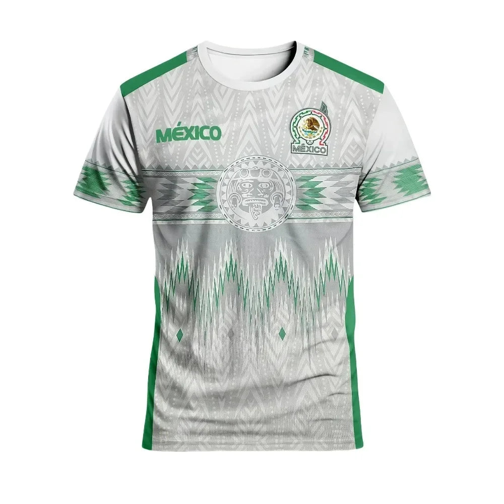Mexico 3D Printed Football Jersey T-shirts 2025 Summer Men's Women's Same Quick-drying Tees Outdoor Sports Tops Training Clothes