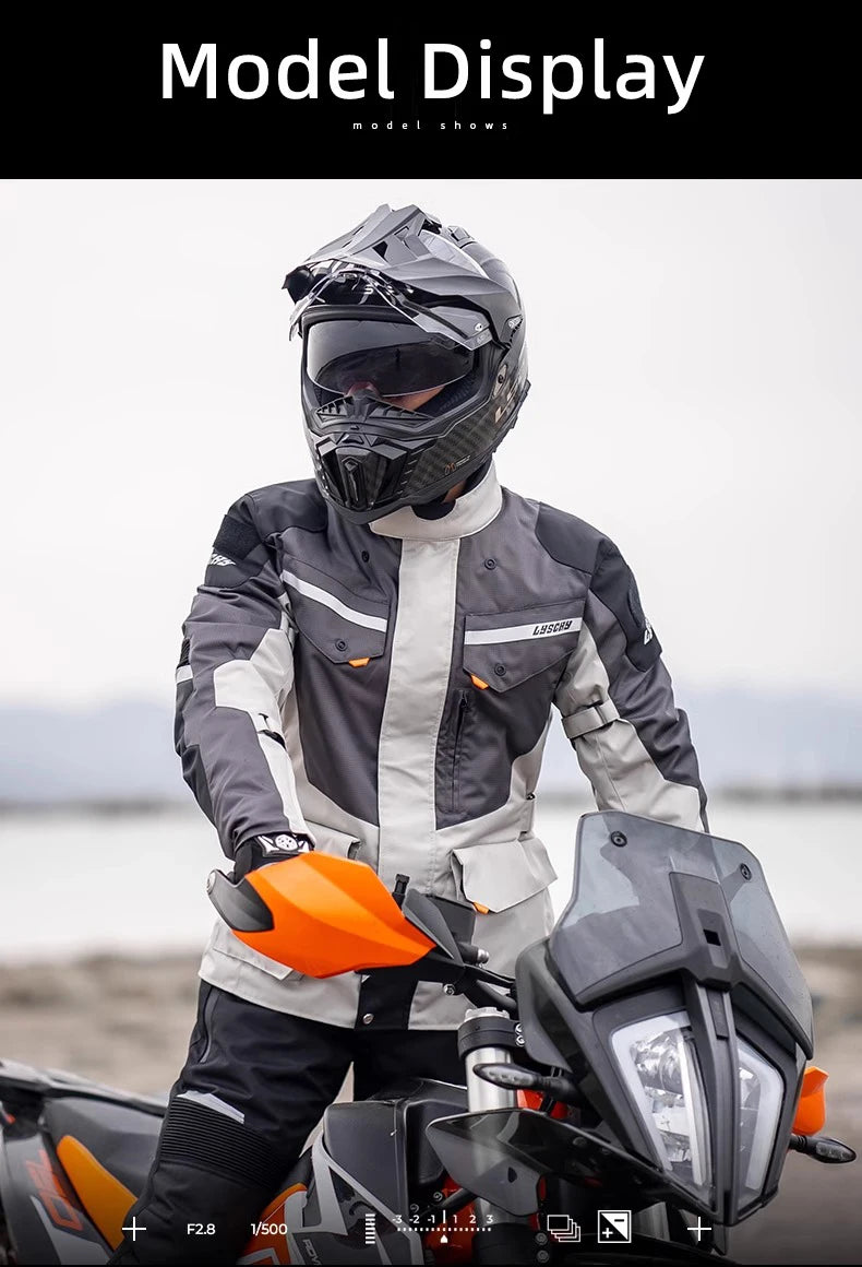 LYSCHY Motocross Jacket Pants Winter Warm Waterproof Motorcycle Riding Jacket Men Women Outdoor Off-Road Motorbike Rally Jacket
