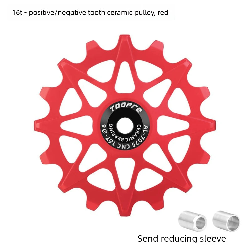 TOOPRE 10T/12T/14T/16T Bicycle Rear Derailleur Ceramic Jockey Wheel Pulley Wheel for Mountain Road Bike Lightweight Low Friction