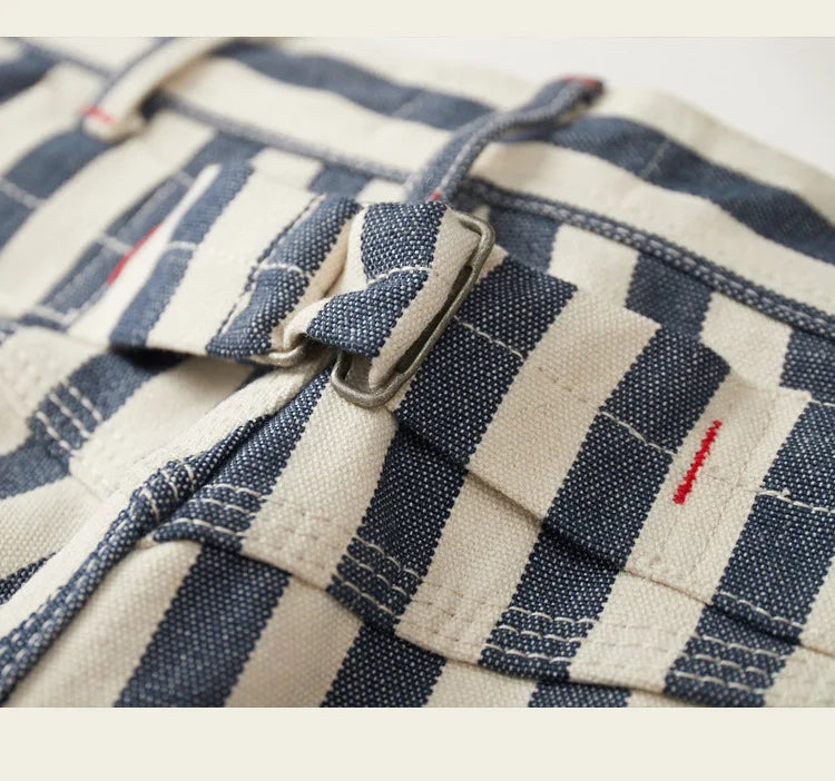 14oz Dense Thicken Heavyweight Striped Pants for Men Good Quality Winter Fall America Style Loose Casual Vintage Worker Trouser