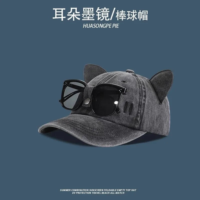 Aviator Hat Korean Adult/Child Version Personality Glasses Cap Sunglasses Sunshade Spring Summer Versatile Tide Baseball Cap