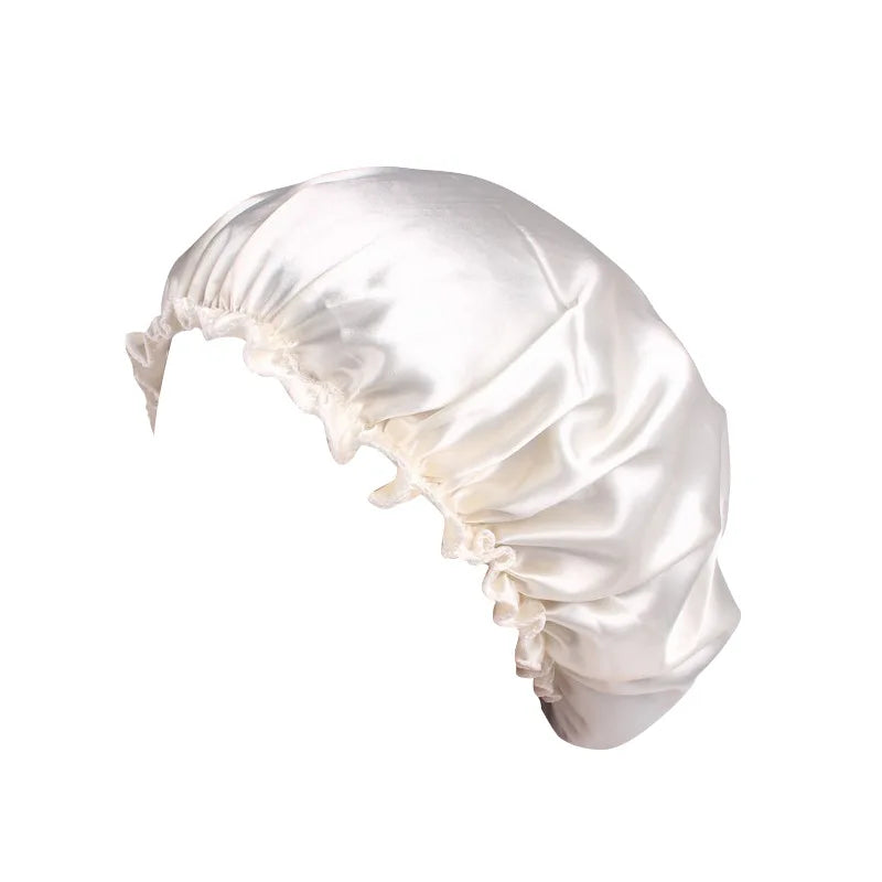 Women Solid Satin Sleeping Night Caps Elastic Band Hair Care Bonnets Used To Hair Care