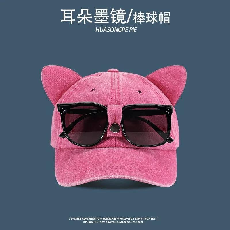 Aviator Hat Korean Adult/Child Version Personality Glasses Cap Sunglasses Sunshade Spring Summer Versatile Tide Baseball Cap