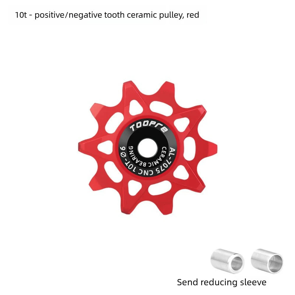 TOOPRE Bicycle Derailleur Jockey Wheels 10/12/14/16T Aluminum Ceramic Bearing Positive Negative Teeth Pulley Hollow Lightweight