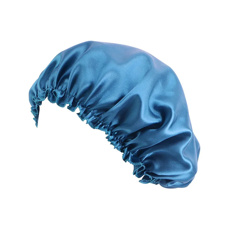 Women Solid Satin Sleeping Night Caps Elastic Band Hair Care Bonnets Used To Hair Care